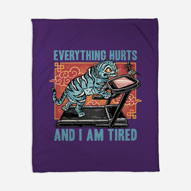 Tired Blue Tiger-None-Fleece-Blanket-glitchygorilla