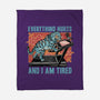 Tired Blue Tiger-None-Fleece-Blanket-glitchygorilla