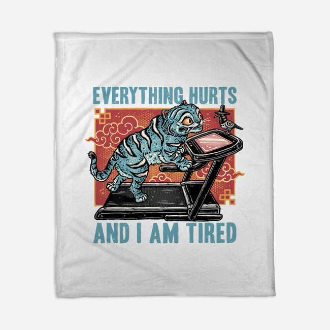 Tired Blue Tiger-None-Fleece-Blanket-glitchygorilla