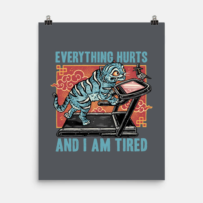 Tired Blue Tiger-None-Matte-Poster-glitchygorilla