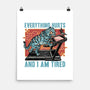 Tired Blue Tiger-None-Matte-Poster-glitchygorilla