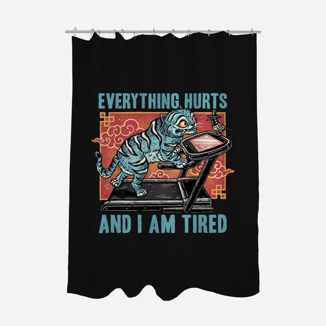 Tired Blue Tiger-None-Polyester-Shower Curtain-glitchygorilla