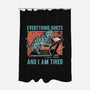 Tired Blue Tiger-None-Polyester-Shower Curtain-glitchygorilla
