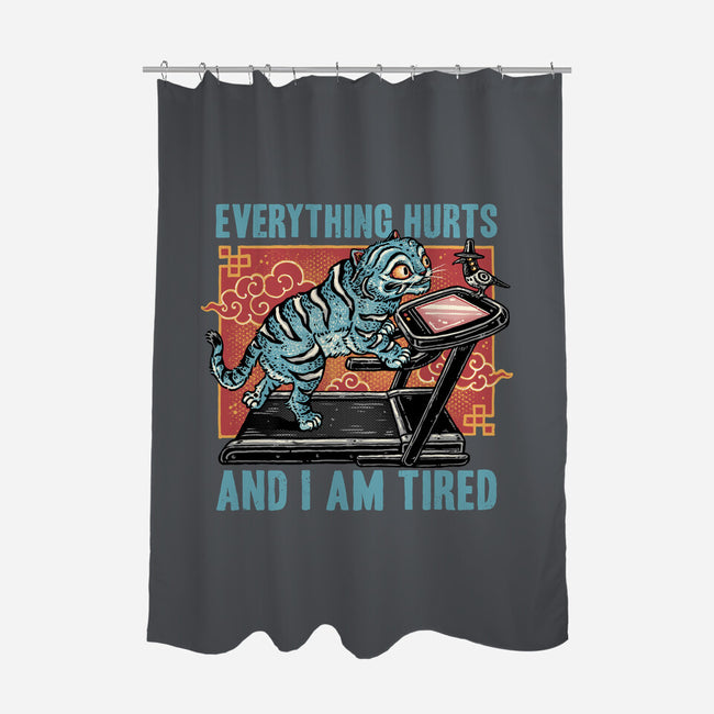 Tired Blue Tiger-None-Polyester-Shower Curtain-glitchygorilla