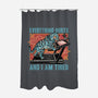 Tired Blue Tiger-None-Polyester-Shower Curtain-glitchygorilla