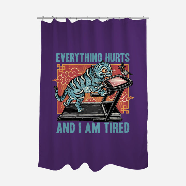 Tired Blue Tiger-None-Polyester-Shower Curtain-glitchygorilla