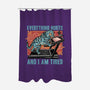 Tired Blue Tiger-None-Polyester-Shower Curtain-glitchygorilla