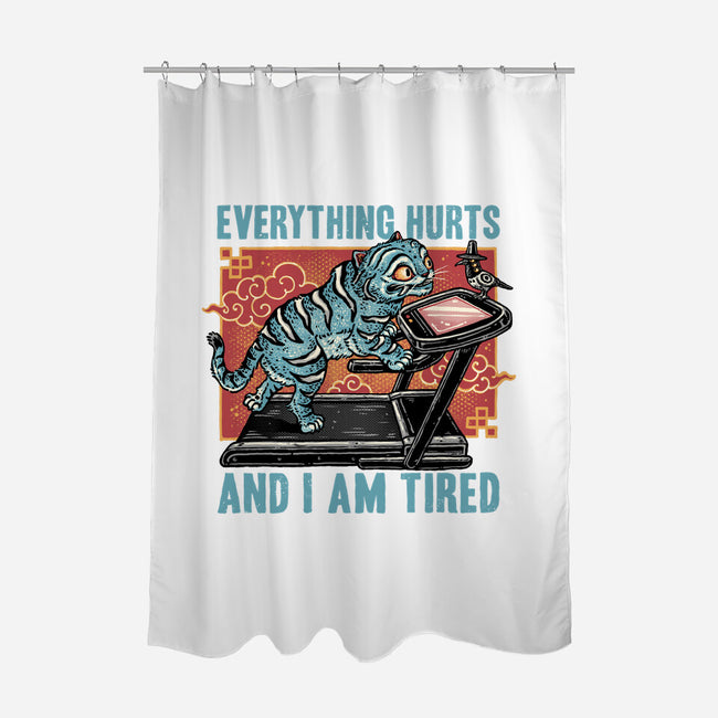 Tired Blue Tiger-None-Polyester-Shower Curtain-glitchygorilla