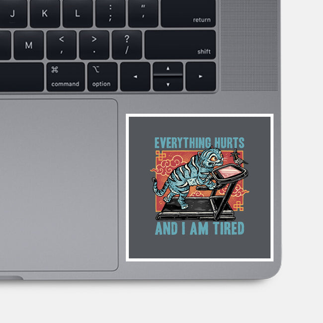 Tired Blue Tiger-None-Glossy-Sticker-glitchygorilla