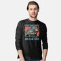 Tired Blue Tiger-Mens-Long Sleeved-Tee-glitchygorilla