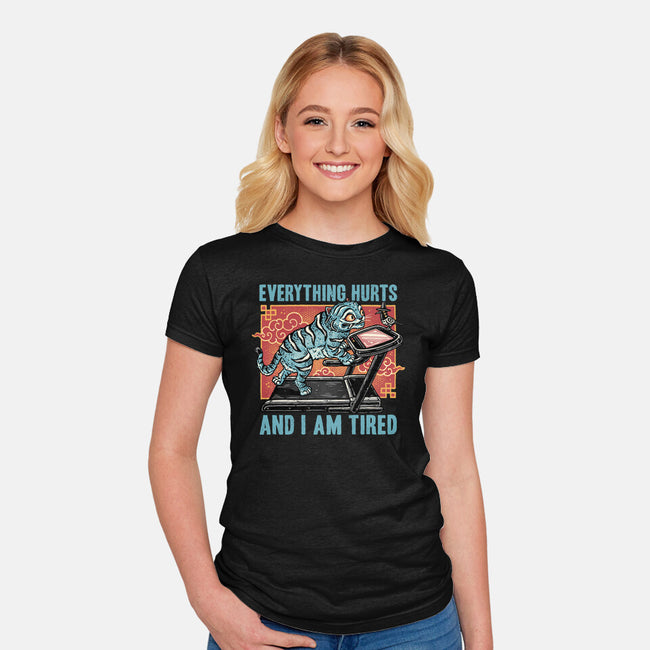 Tired Blue Tiger-Womens-Fitted-Tee-glitchygorilla