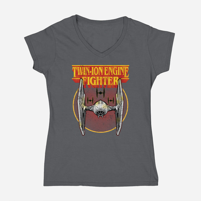 The Emperor’s Sky Reaper-Womens-V-Neck-Tee-Astrobot Invention