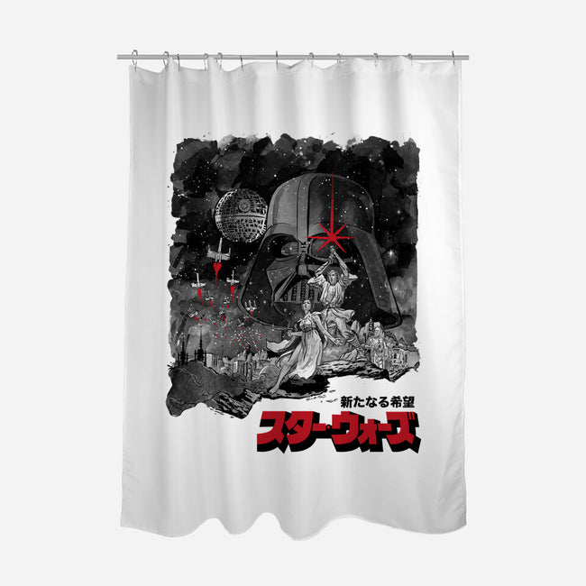 A New Hope Sumi-E-None-Polyester-Shower Curtain-DrMonekers