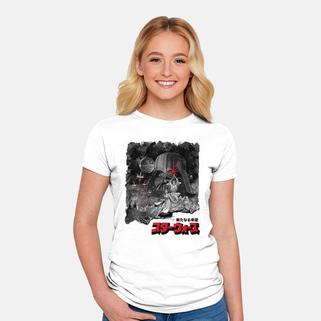 A New Hope Sumi-E-Womens-Fitted-Tee-DrMonekers