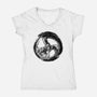 Somersault Circle-Womens-V-Neck-Tee-glitchygorilla