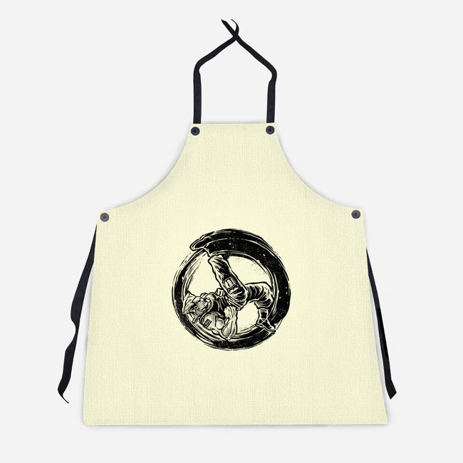 Somersault Circle-Unisex-Kitchen-Apron-glitchygorilla