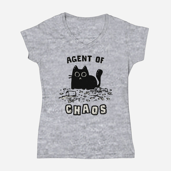 Chaos Cat-Womens-V-Neck-Tee-kg07