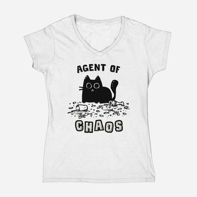 Chaos Cat-Womens-V-Neck-Tee-kg07