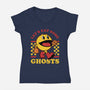 Game Mascot Ghost Eater-Womens-V-Neck-Tee-Studio Mootant