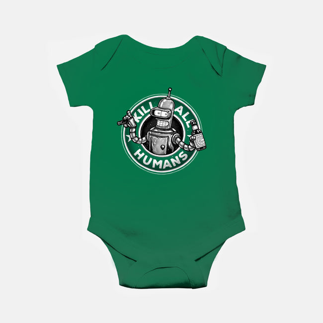 Robot Vs Humans-Baby-Basic-Onesie-glitchygorilla