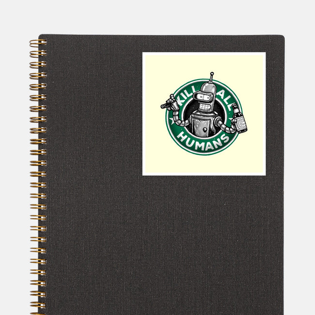 Robot Vs Humans-None-Glossy-Sticker-glitchygorilla