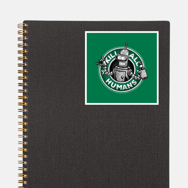 Robot Vs Humans-None-Glossy-Sticker-glitchygorilla