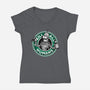Robot Vs Humans-Womens-V-Neck-Tee-glitchygorilla
