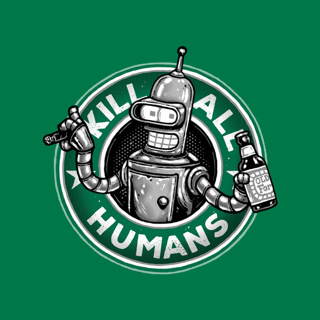 Robot Vs Humans-Unisex-Kitchen-Apron-glitchygorilla