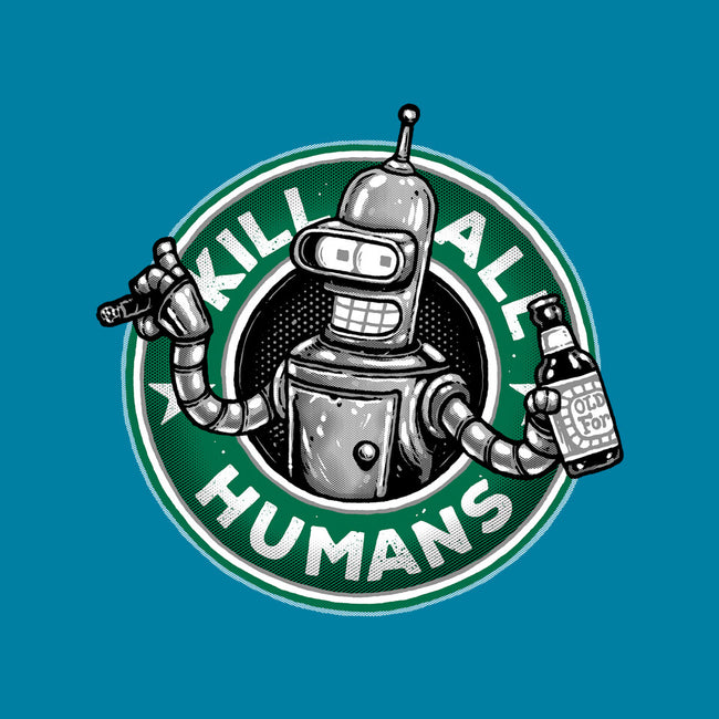 Robot Vs Humans-Unisex-Kitchen-Apron-glitchygorilla