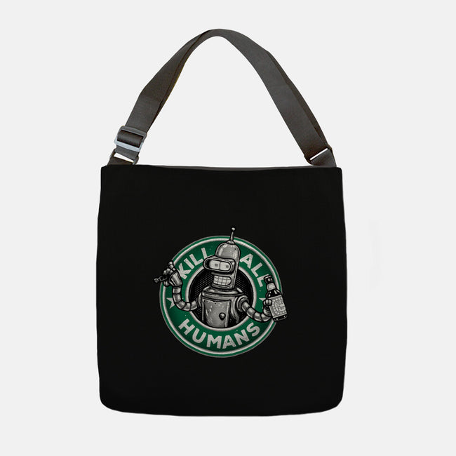 Robot Vs Humans-None-Adjustable Tote-Bag-glitchygorilla