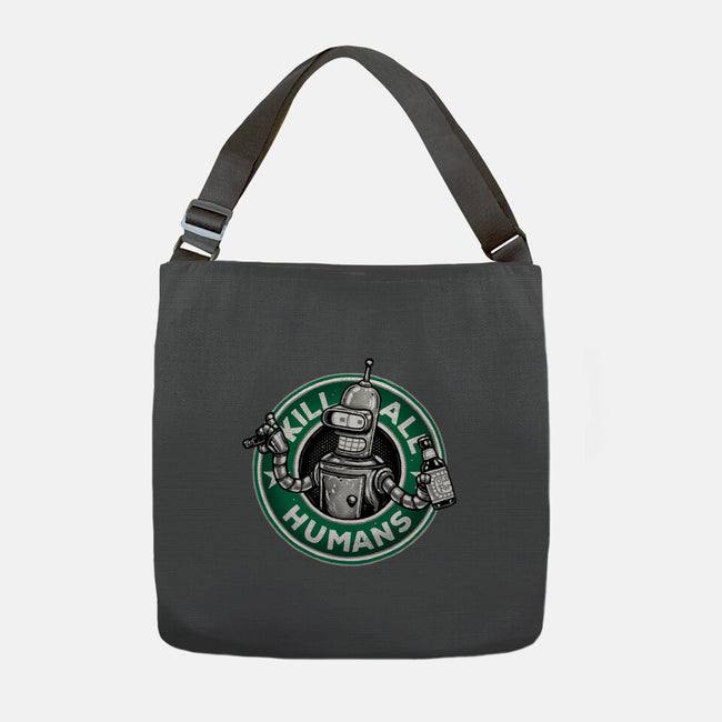 Robot Vs Humans-None-Adjustable Tote-Bag-glitchygorilla