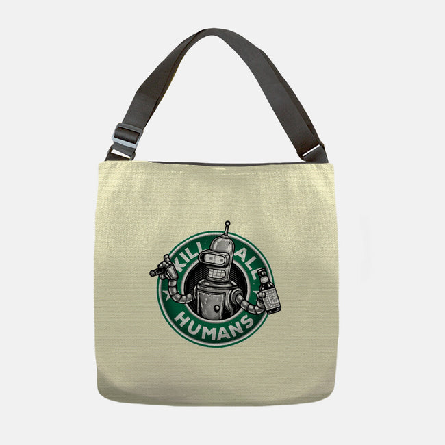 Robot Vs Humans-None-Adjustable Tote-Bag-glitchygorilla