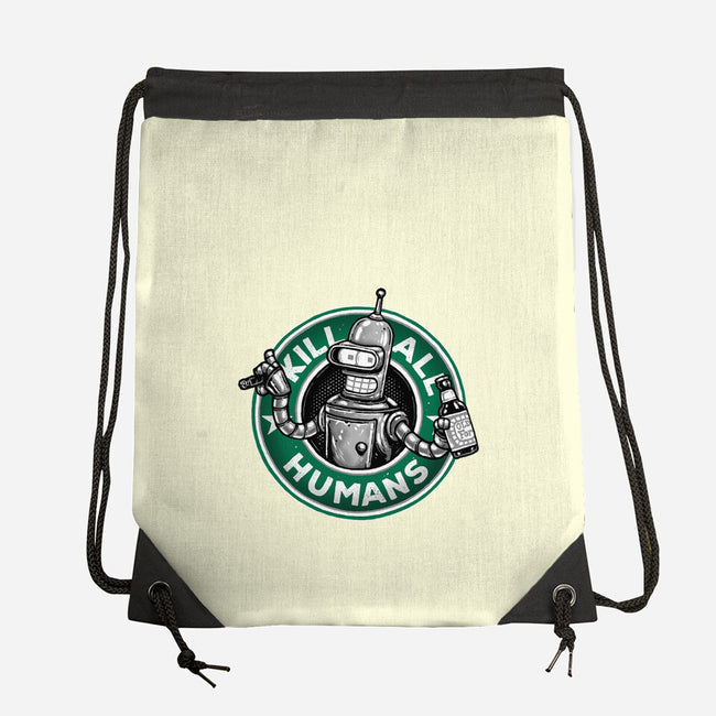 Robot Vs Humans-None-Drawstring-Bag-glitchygorilla