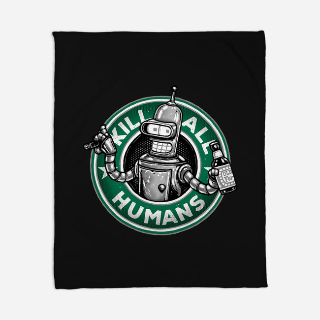 Robot Vs Humans-None-Fleece-Blanket-glitchygorilla
