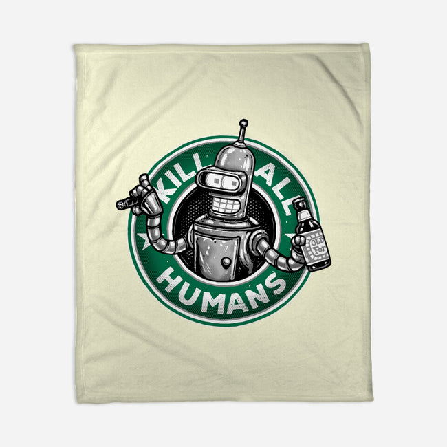 Robot Vs Humans-None-Fleece-Blanket-glitchygorilla