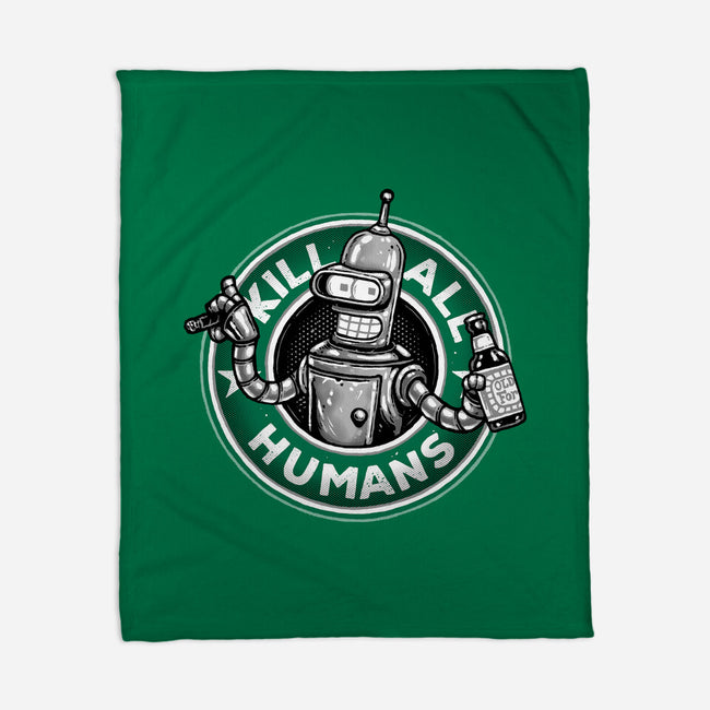 Robot Vs Humans-None-Fleece-Blanket-glitchygorilla