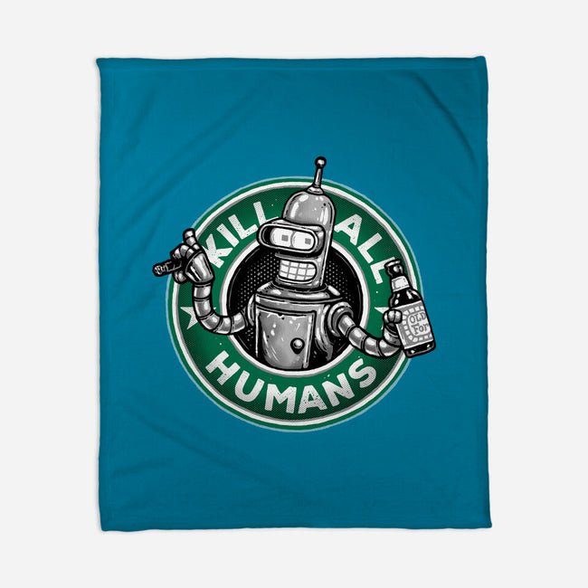 Robot Vs Humans-None-Fleece-Blanket-glitchygorilla