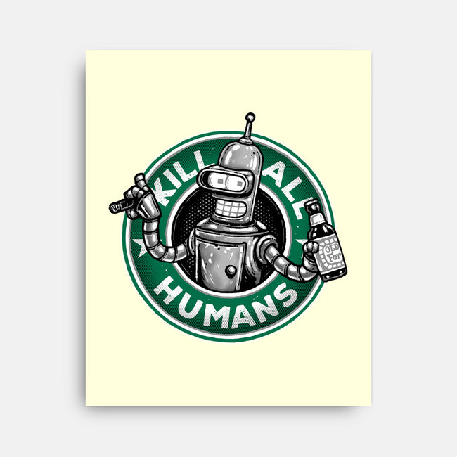 Robot Vs Humans-None-Stretched-Canvas-glitchygorilla
