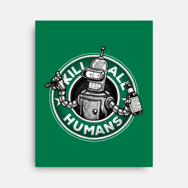 Robot Vs Humans-None-Stretched-Canvas-glitchygorilla