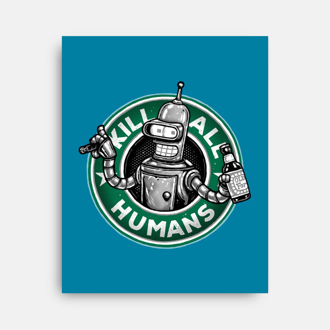 Robot Vs Humans-None-Stretched-Canvas-glitchygorilla