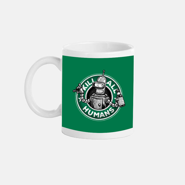 Robot Vs Humans-None-Mug-Drinkware-glitchygorilla
