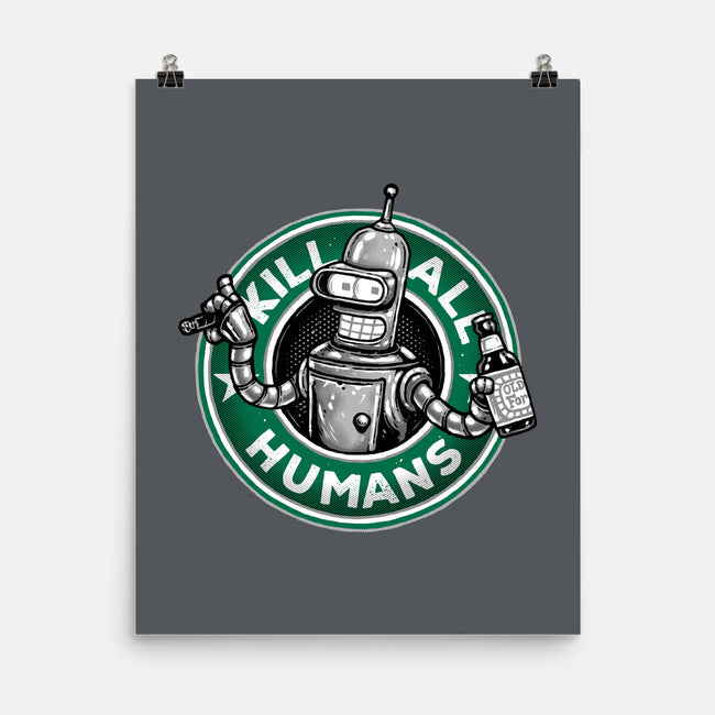 Robot Vs Humans-None-Matte-Poster-glitchygorilla