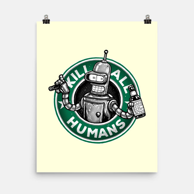 Robot Vs Humans-None-Matte-Poster-glitchygorilla