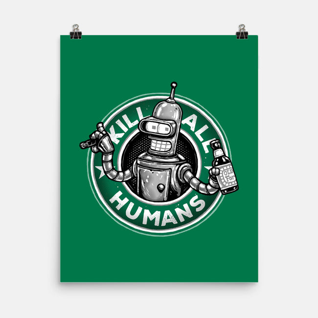 Robot Vs Humans-None-Matte-Poster-glitchygorilla