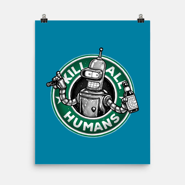 Robot Vs Humans-None-Matte-Poster-glitchygorilla