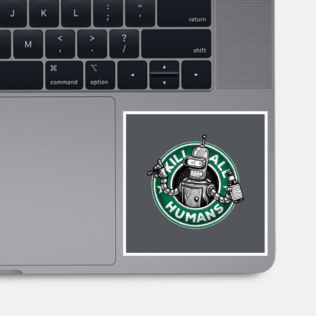 Robot Vs Humans-None-Glossy-Sticker-glitchygorilla