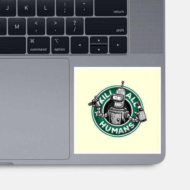 Robot Vs Humans-None-Glossy-Sticker-glitchygorilla