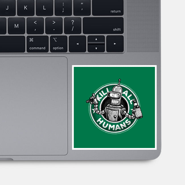 Robot Vs Humans-None-Glossy-Sticker-glitchygorilla