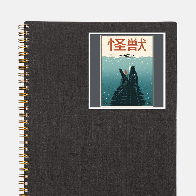 Kaiju Ocean Attack-None-Glossy-Sticker-erion_designs