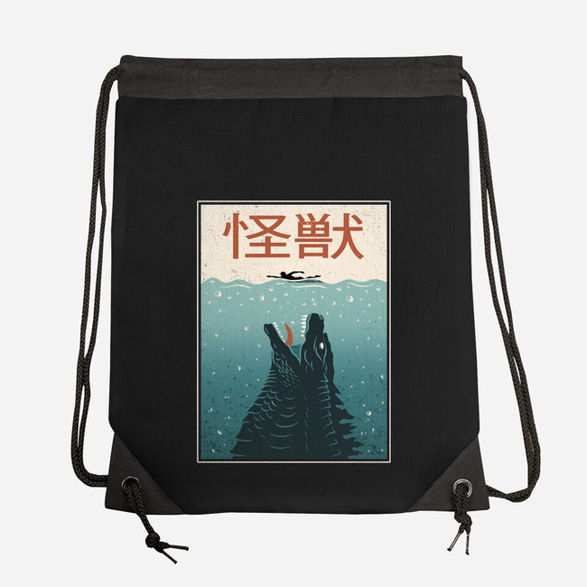 Kaiju Ocean Attack-None-Drawstring-Bag-erion_designs
